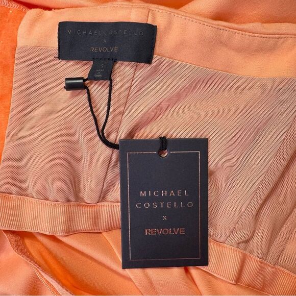 NEW Michael Costello x Revolve Briggs Gown Peach Size Small - Picture 7 of 9